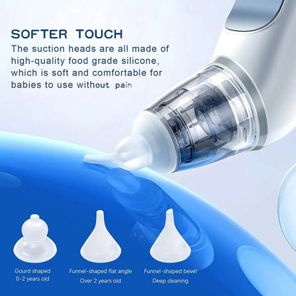 Baby Electric Nasal Aspirator Nose Suction Device with Food Grade Silicone Mouthpiece 3 Suction Modes and Soothing Music Lonzaro Kids