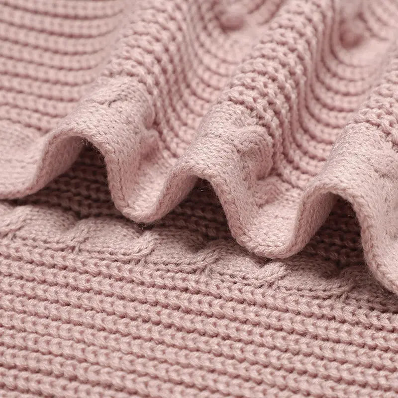 Solid Color Newborn Baby Swaddle Blankets Breathable Knitwear Infant Security Blankets Soft Acrylic Toddler Receiving Blankets Lonzaro Kids