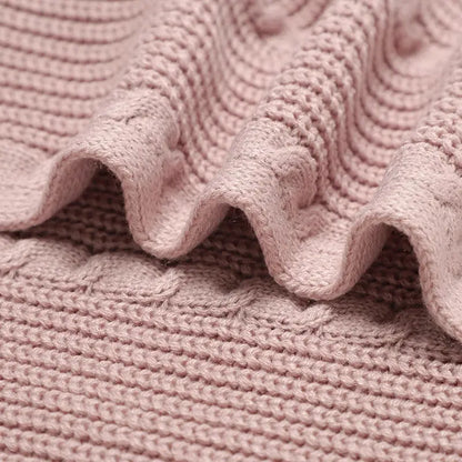 Solid Color Newborn Baby Swaddle Blankets Breathable Knitwear Infant Security Blankets Soft Acrylic Toddler Receiving Blankets Lonzaro Kids