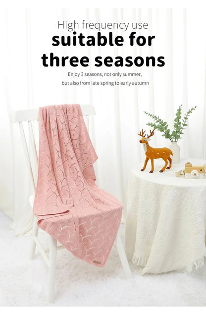 Anti-pilling Hollowed Newborn Baby Boys & Girls Late Spring To Autumn Blankets Breathable Knitted Cotton Infant Swaddle Wraps Lonzaro Kids