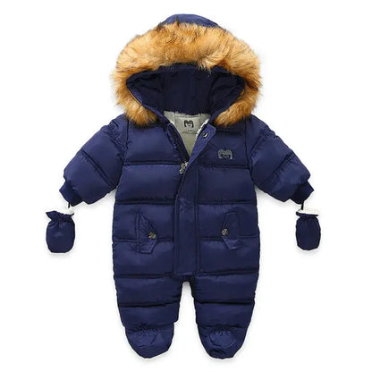 Winter Baby Jumpsuit Thick Warm Infant Hooded Inside Fleece Rompers Newborn Boy Girl Overalls Outerwear Kids Snowsuit Lonzaro Kids