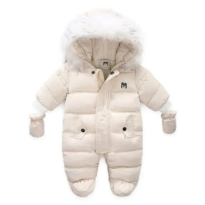Winter Baby Jumpsuit Thick Warm Infant Hooded Inside Fleece Rompers Newborn Boy Girl Overalls Outerwear Kids Snowsuit Lonzaro Kids