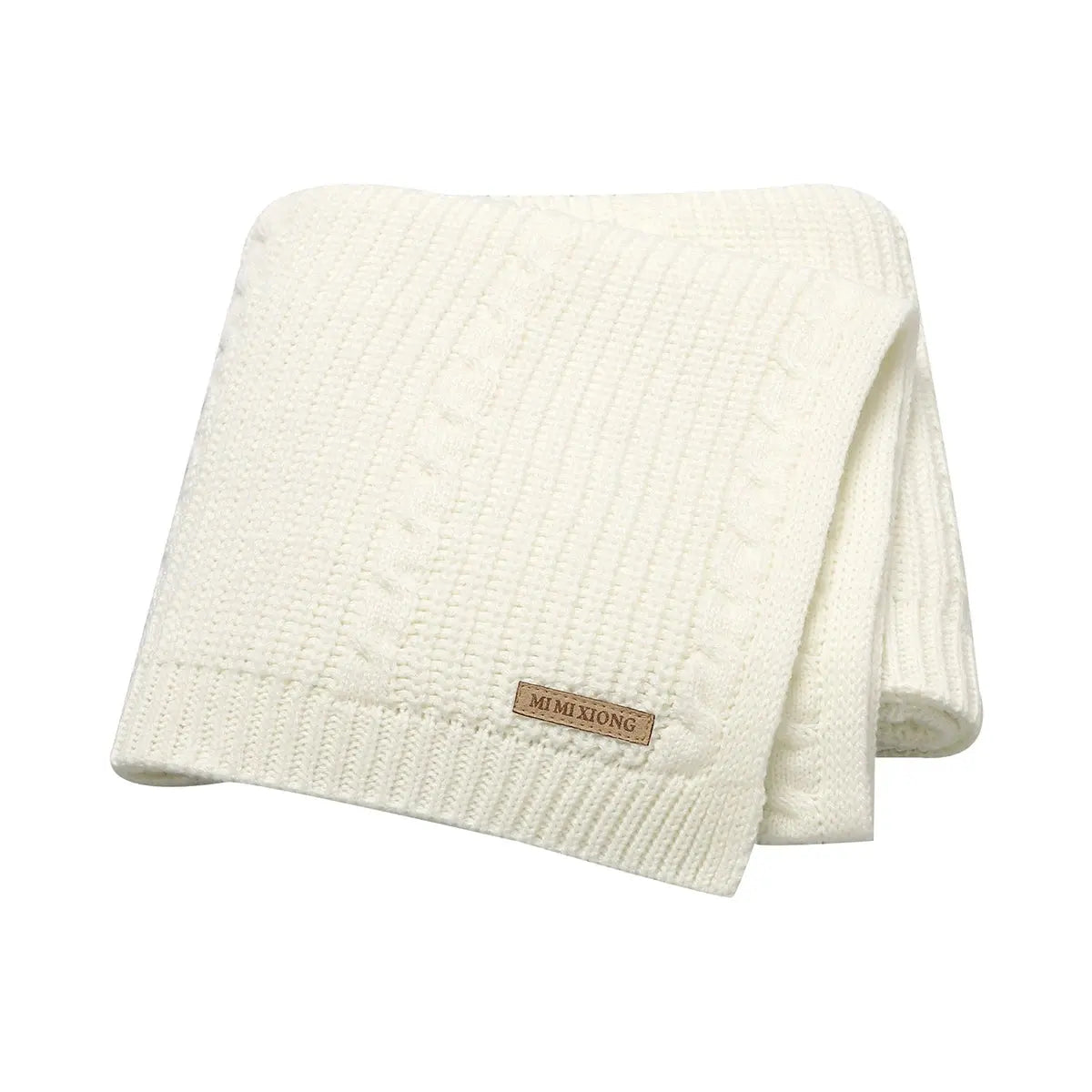 Solid Color Newborn Baby Swaddle Blankets Breathable Knitwear Infant Security Blankets Soft Acrylic Toddler Receiving Blankets Lonzaro Kids