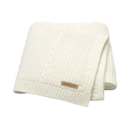 Solid Color Newborn Baby Swaddle Blankets Breathable Knitwear Infant Security Blankets Soft Acrylic Toddler Receiving Blankets Lonzaro Kids