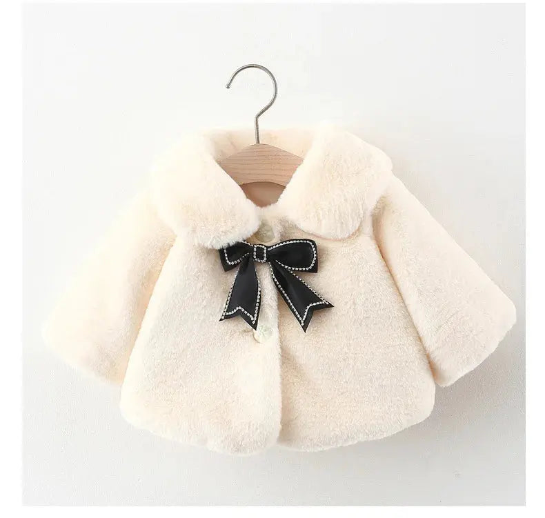 Winter Jacket For Baby Girl Clothes Fashion Christmas Princess Cloak Autumn Warm Faux Fur Girls Coat Plush Baby Outwear Lonzaro Kids