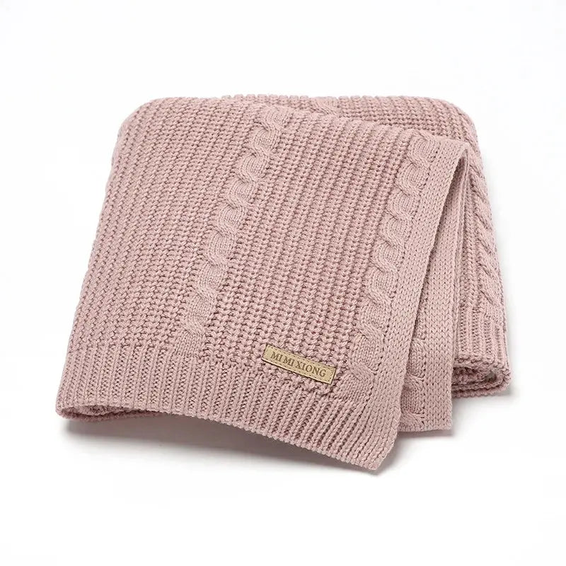 Solid Color Newborn Baby Swaddle Blankets Breathable Knitwear Infant Security Blankets Soft Acrylic Toddler Receiving Blankets Lonzaro Kids