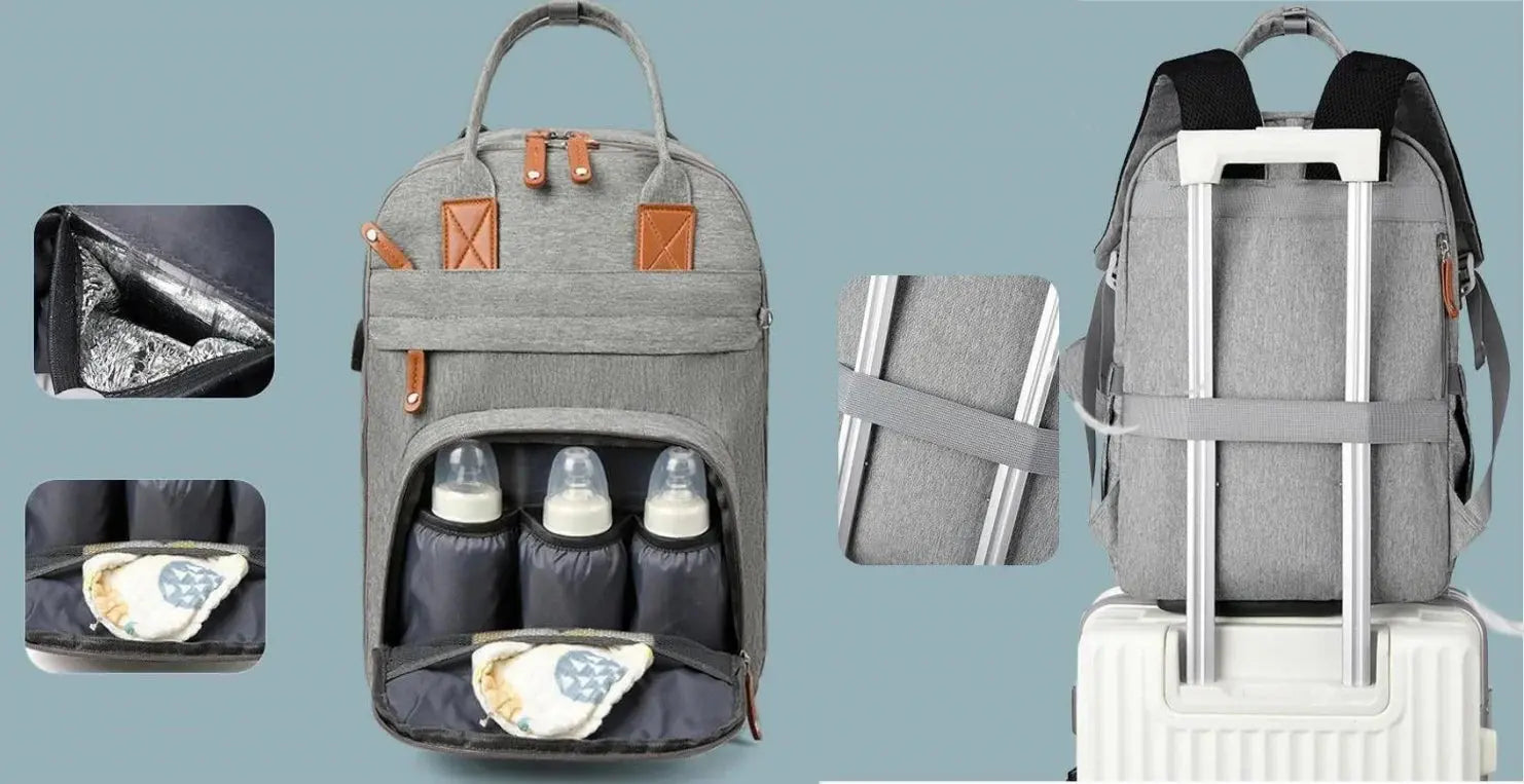 Diaper Bag Backpack Baby Essentials Travel Tote Multifunction Waterproof with Changing Station Pad Stroller Straps Big for Mommy Lonzaro Kids