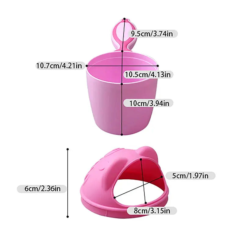 Cute Cartoon Baby Shower Shampoo Cup Kids Bathing Toys Bathroom Shower Shampoo Rinse Cup Hair Washing Spoon With Handle Lonzaro Kids