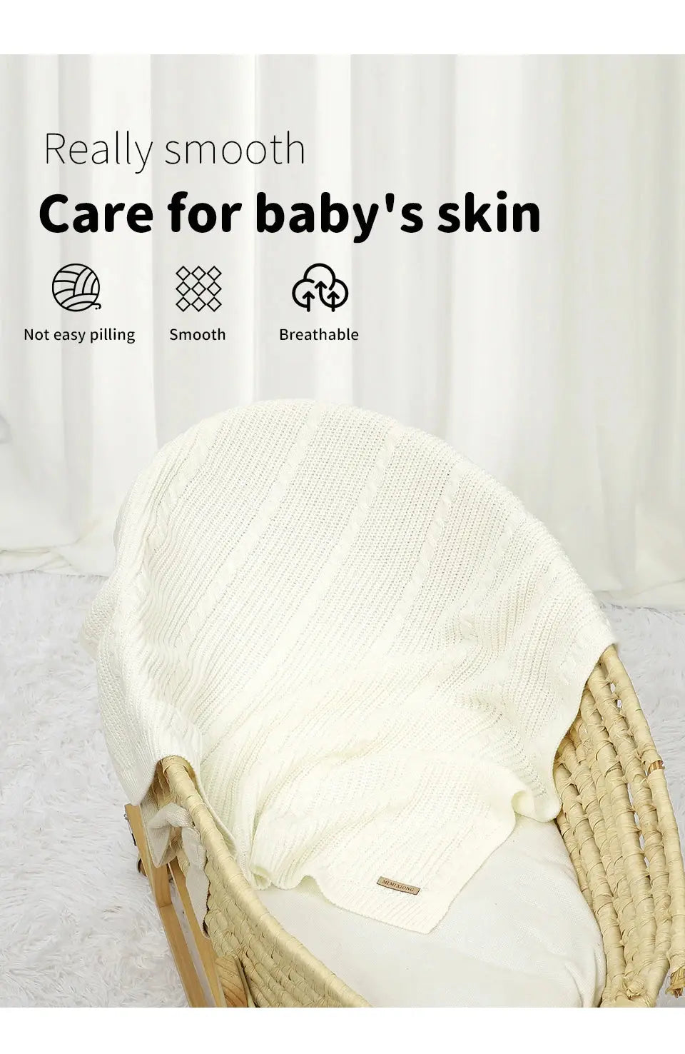 Solid Color Newborn Baby Swaddle Blankets Breathable Knitwear Infant Security Blankets Soft Acrylic Toddler Receiving Blankets Lonzaro Kids