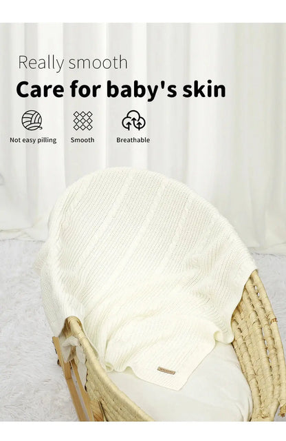 Solid Color Newborn Baby Swaddle Blankets Breathable Knitwear Infant Security Blankets Soft Acrylic Toddler Receiving Blankets Lonzaro Kids