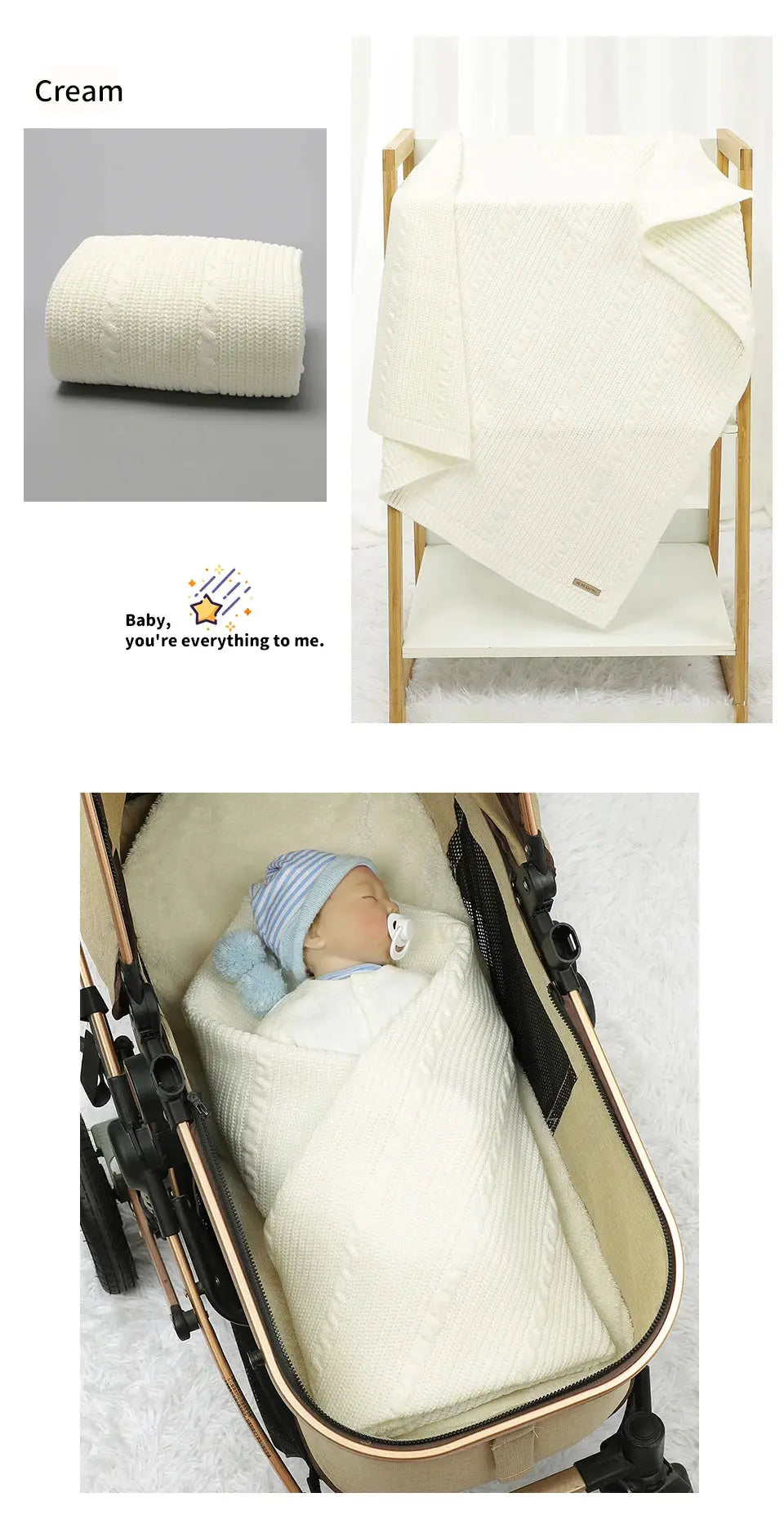 Solid Color Newborn Baby Swaddle Blankets Breathable Knitwear Infant Security Blankets Soft Acrylic Toddler Receiving Blankets Lonzaro Kids