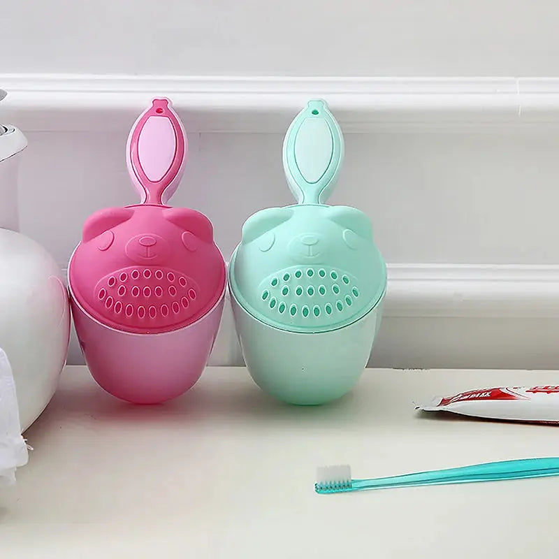 Cute Cartoon Baby Shower Shampoo Cup Kids Bathing Toys Bathroom Shower Shampoo Rinse Cup Hair Washing Spoon With Handle Lonzaro Kids