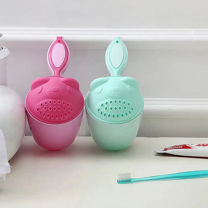 Cute Cartoon Baby Shower Shampoo Cup Kids Bathing Toys Bathroom Shower Shampoo Rinse Cup Hair Washing Spoon With Handle Lonzaro Kids