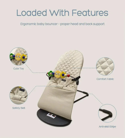 Baby Rocking Chair with Toys Foldable Swing Chair for Babies & Toddlers Three-speed Height Adjustment Baby Comfort Chair Lonzaro Kids