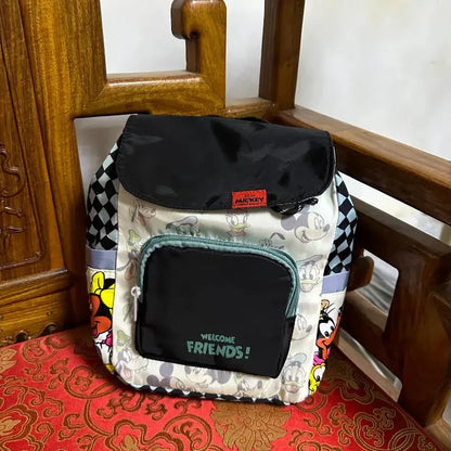 Disney Cartoon Mickey Mouse Cute Fashion Backpack Women's Minnie Canvas School Bag Fashion Large Capacity Backpack Girls Mochila Lonzaro Kids