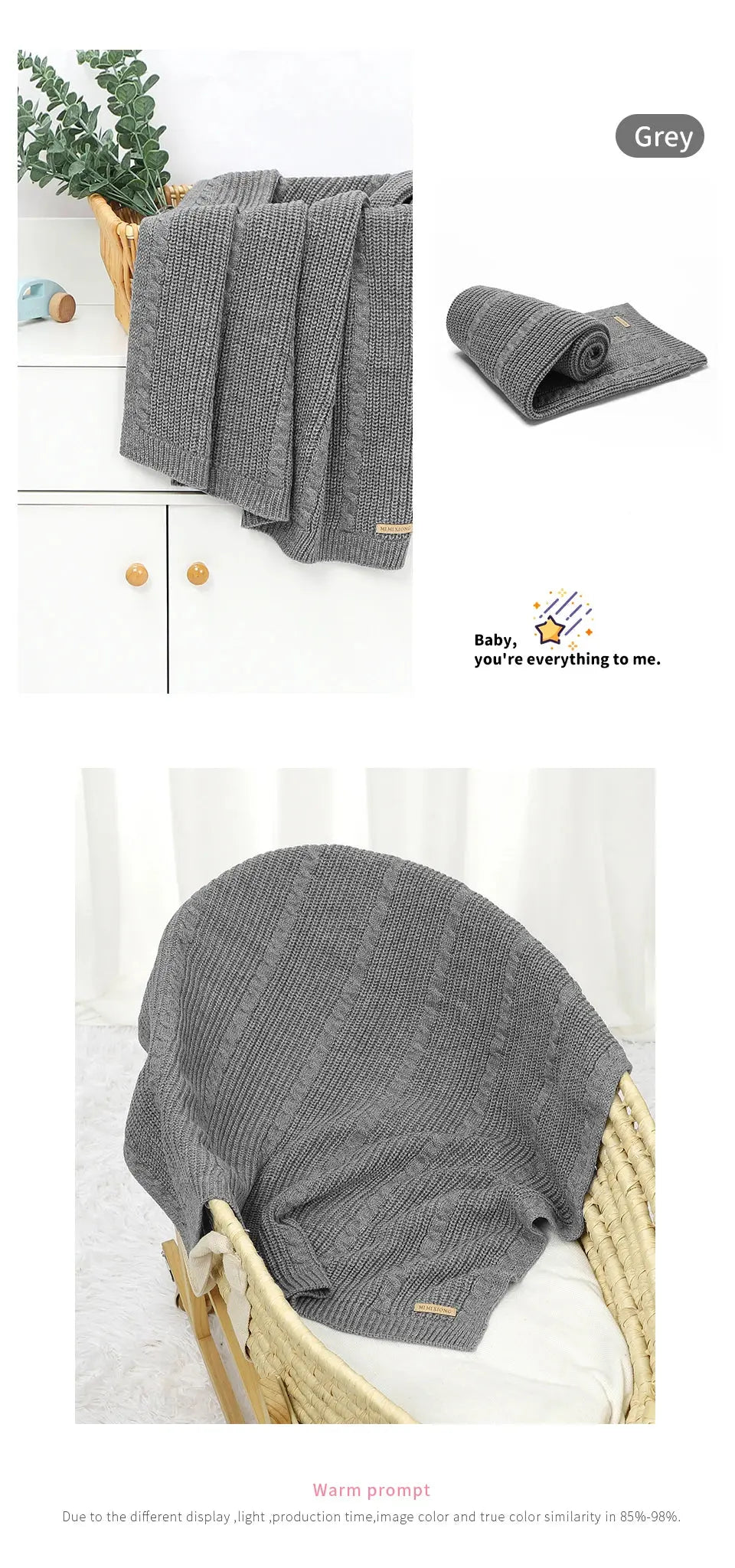 Solid Color Newborn Baby Swaddle Blankets Breathable Knitwear Infant Security Blankets Soft Acrylic Toddler Receiving Blankets Lonzaro Kids