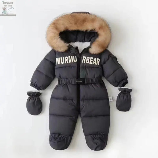 Winter Baby Jumpsuit met Handschoenen en Riempje - Lonzaro Kids