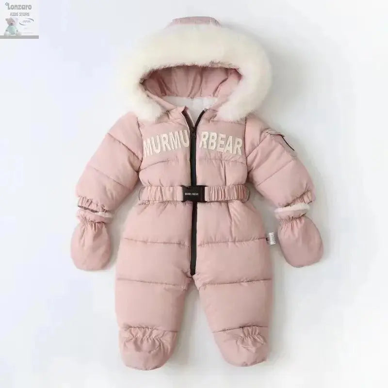 Winter Baby Jumpsuit met Handschoenen en Riempje - Lonzaro Kids