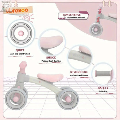 Sliding Balance Bike - 3-Mode Headlight & 4 Transparent Silence Wheels, Ideal Ride-On Toy for Birthday and Early Learning Lonzaro Kids