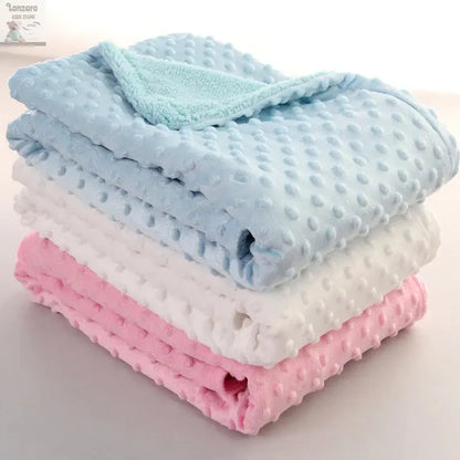 Spring Baby Blanket Warm Double Layer Swaddle Wrap Newborn Thermal Soft Fleece Bath Towel Baby Stroller Blanket Sleepsack 76*102 Lonzaro Kids