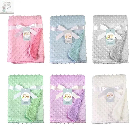Spring Baby Blanket Warm Double Layer Swaddle Wrap Newborn Thermal Soft Fleece Bath Towel Baby Stroller Blanket Sleepsack 76*102 Lonzaro Kids