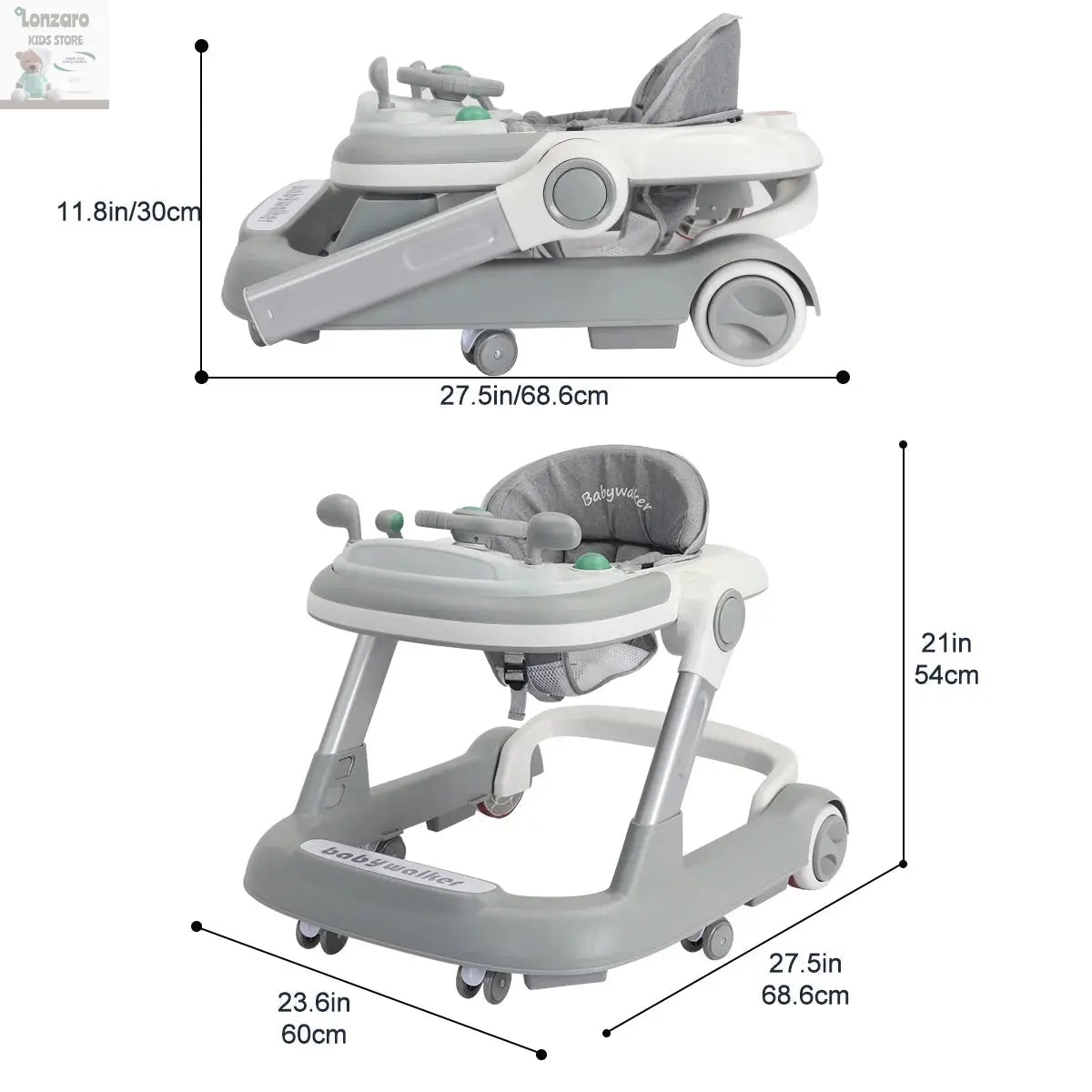 UBRAVOO 2in1 Wandel- en Eetwagen Lonzaro Kids