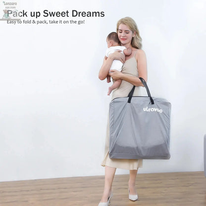 UBRAVOO All Mesh Baby Crib with Mattress 3-in-1 for Newborn , Travel Cot | Cradle | Crib on Wheels Convertible with Mosquito net Lonzaro Kids