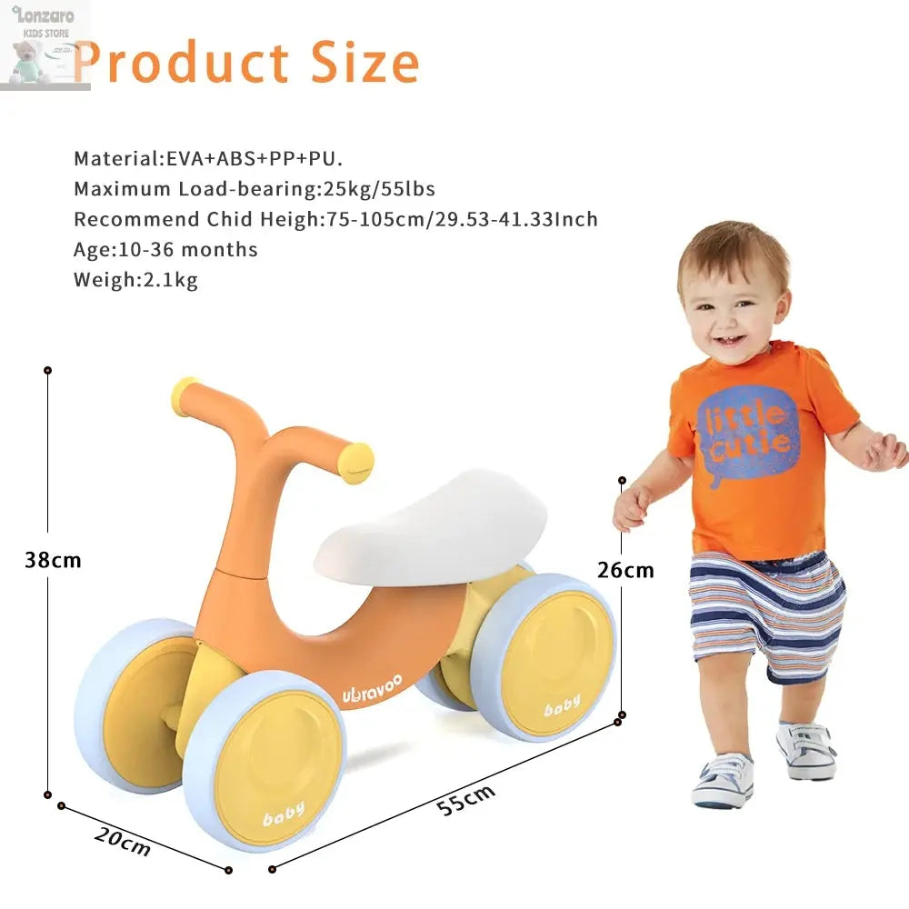 UBRAVOO Baby Balance Fiets 4Wiel Actie Lonzaro Kids