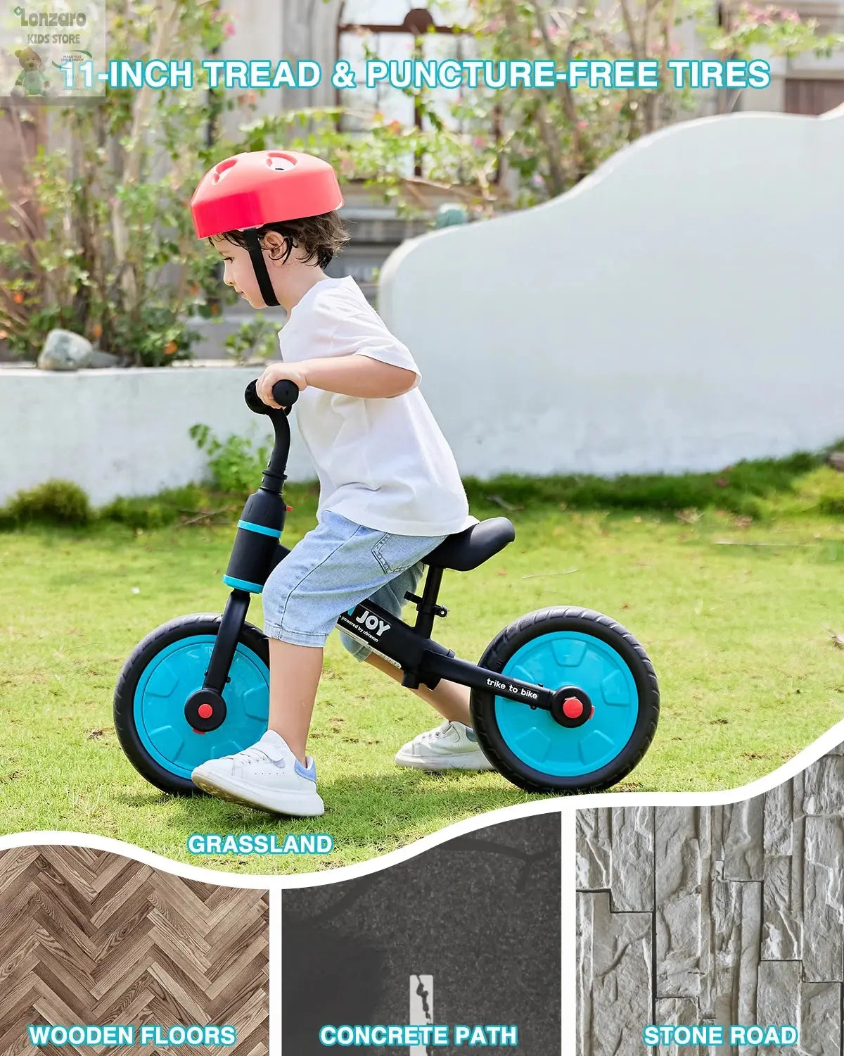 UBRAVOO Fit 'n Joy Beginner Toddler Training Bicycle for Boys Girls 2-4, 4-in-1 Kids Balance Bike with Pedals & Training Wheels Lonzaro Kids