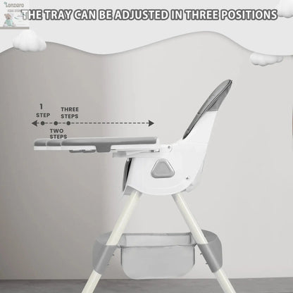 UBRAVOO Foldable Baby High Chair 6 Months Plus, with Large Antislip Pad & ToyRack, Easy to Clean Feeding , E500 Lonzaro Kids