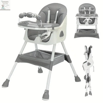 UBRAVOO Foldable Baby High Chair 6 Months Plus, with Large Antislip Pad & ToyRack, Easy to Clean Feeding , E500 Lonzaro Kids