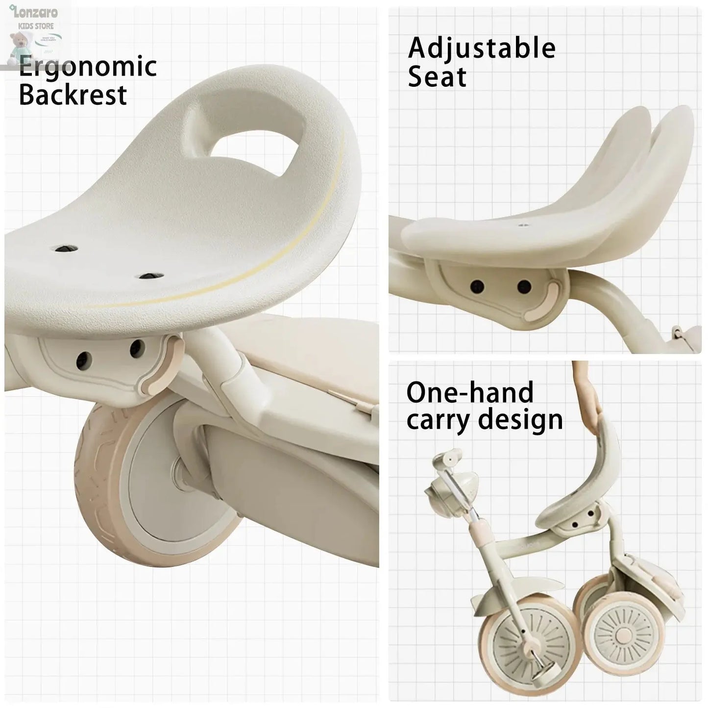 UBRAVOO Vouwbare Trike met Verlichting en Schokdemping Lonzaro Kids