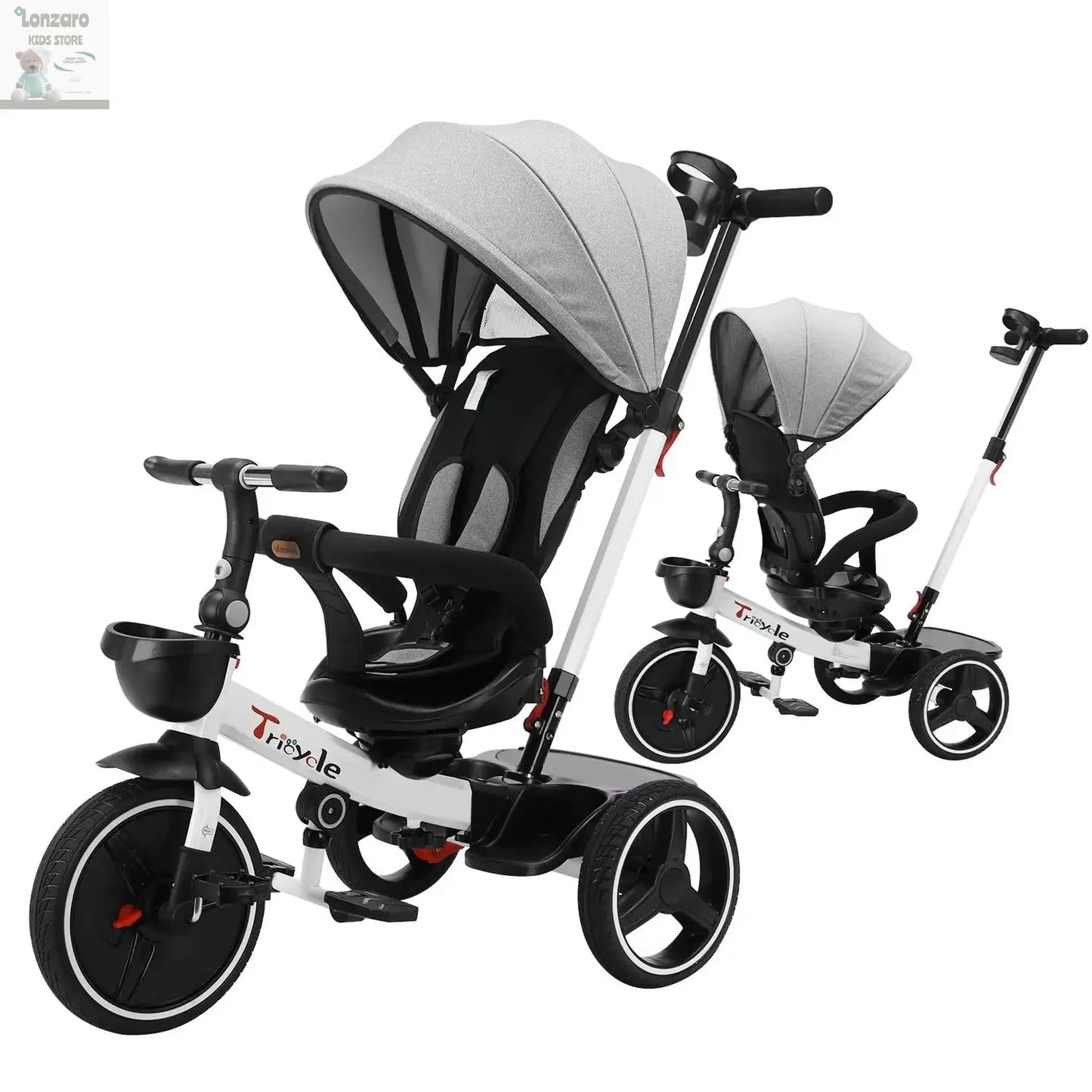 Ubravoo 6-in-1 Trike: Veilige Babyfiets & Wandelwagen - Lonzaro Kids
