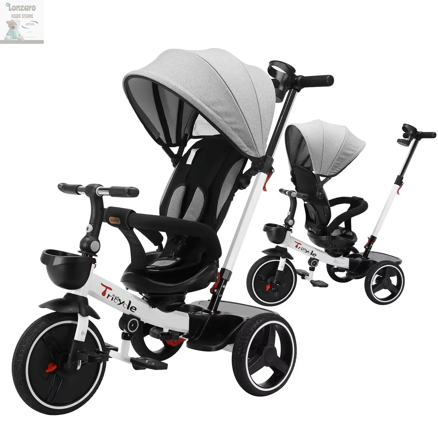 Ubravoo 6-in-1 Trike: Veilige Babyfiets & Wandelwagen - Lonzaro Kids