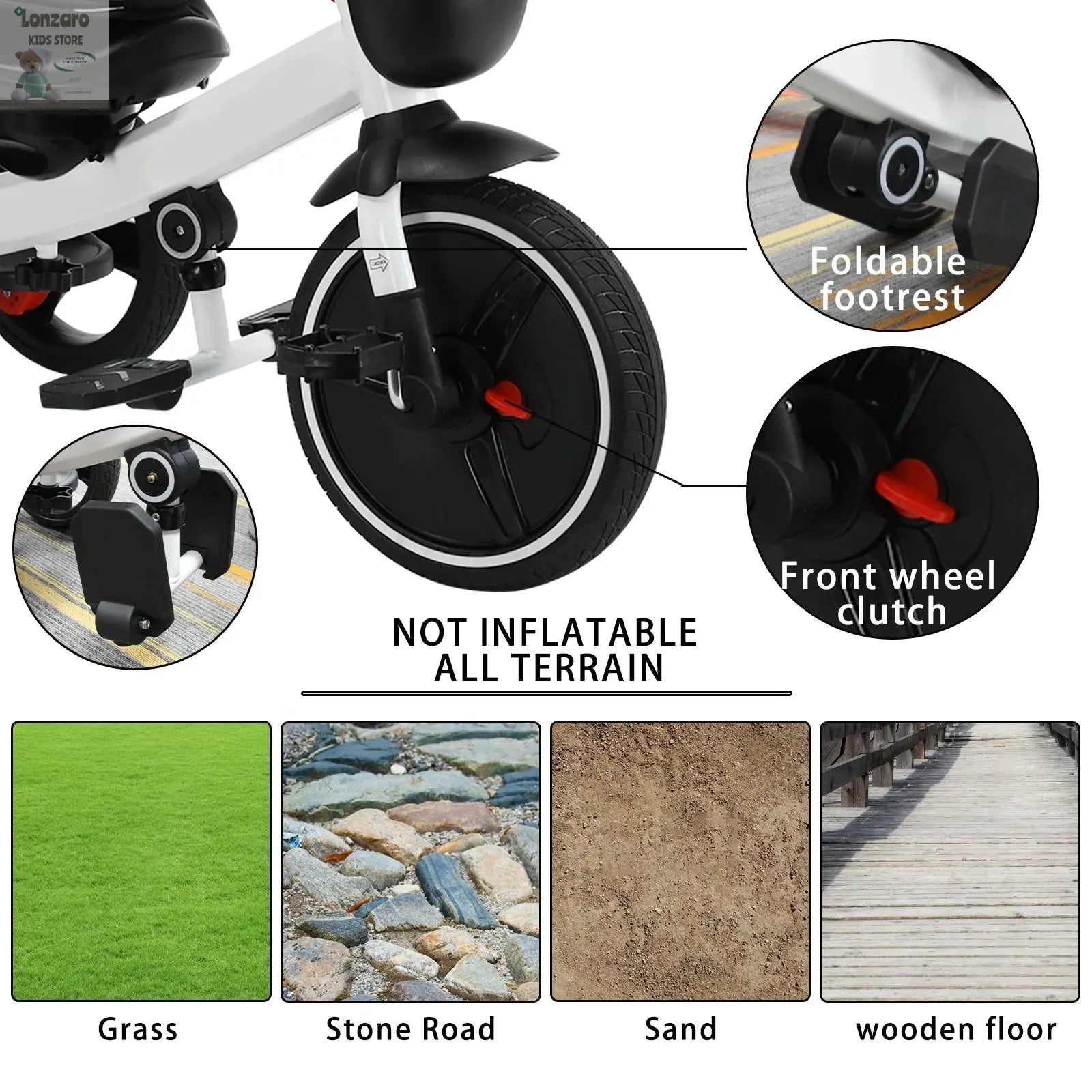 Ubravoo 6-in-1 Trike: Veilige Babyfiets & Wandelwagen - Lonzaro Kids