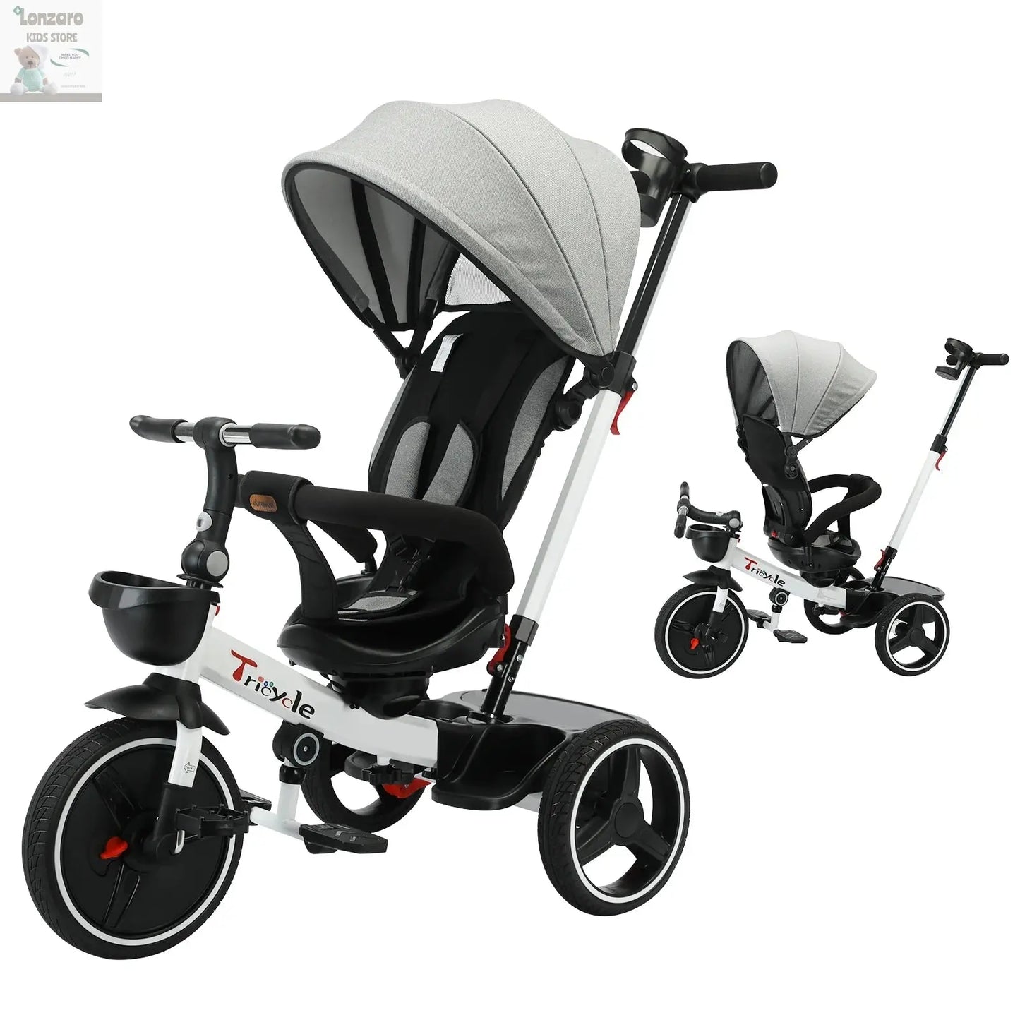 Ubravoo 6-in-1 Trike: Veilige Babyfiets & Wandelwagen - Lonzaro Kids