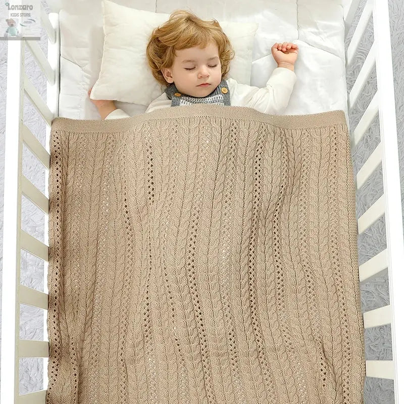 Unisex Gebreide Baby Deken 90x70cm - Lonzaro Kids 