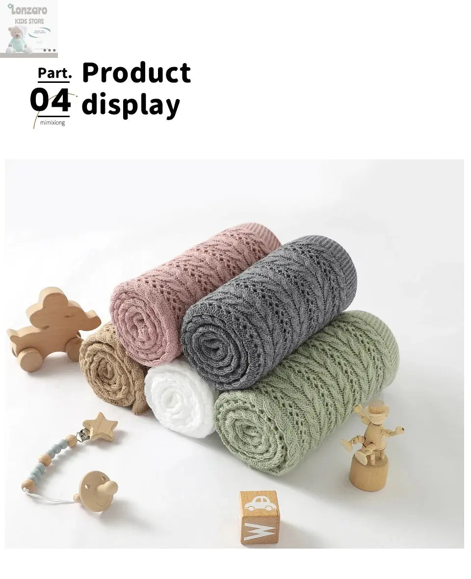 Unisex Gebreide Baby Deken 90x70cm - Lonzaro Kids 
