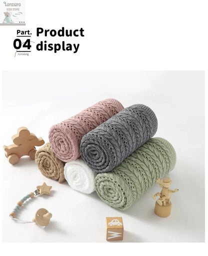 Unisex Gebreide Baby Deken 90x70cm - Lonzaro Kids 