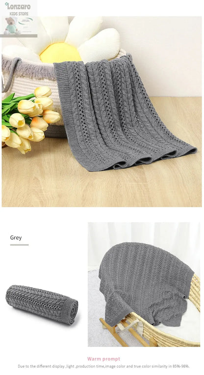 Unisex Gebreide Baby Deken 90x70cm - Lonzaro Kids 