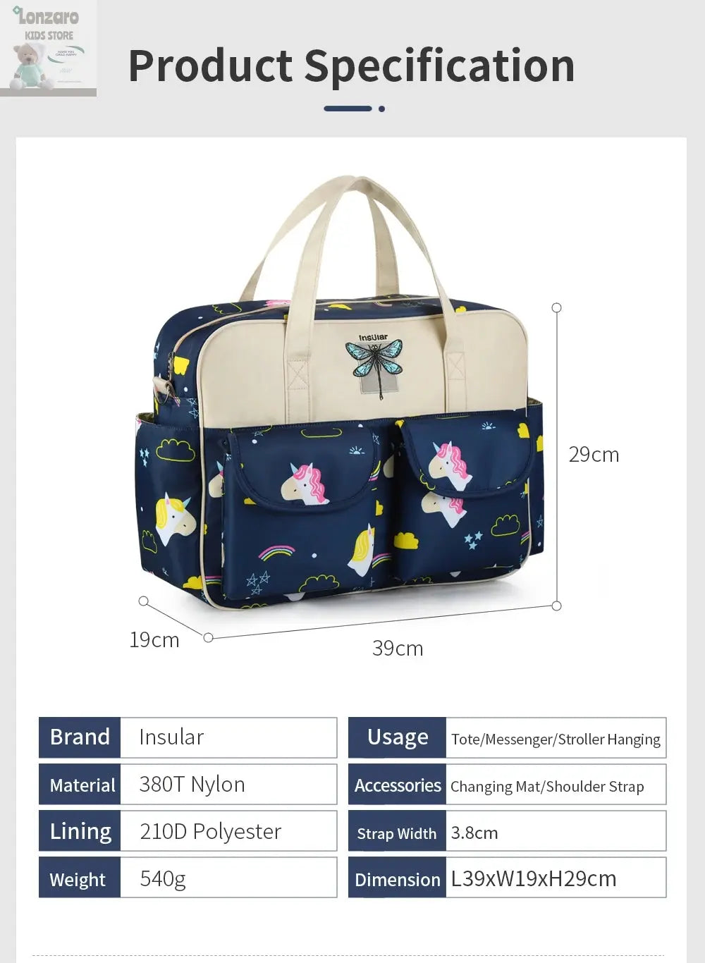 Waterproof Multifunctionele Luier Tas voor Moeders Lonzaro Kids