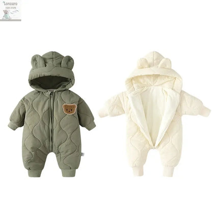 Winter Cartoon Baby Romper met Capuchon - Lonzaro Kids
