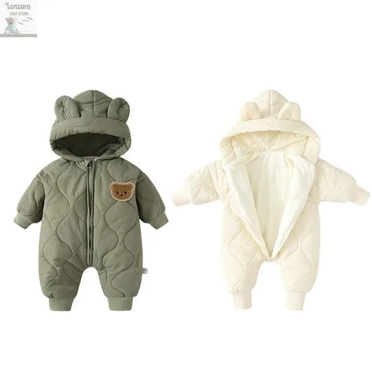 Winter Cartoon Baby Romper met Capuchon - Lonzaro Kids