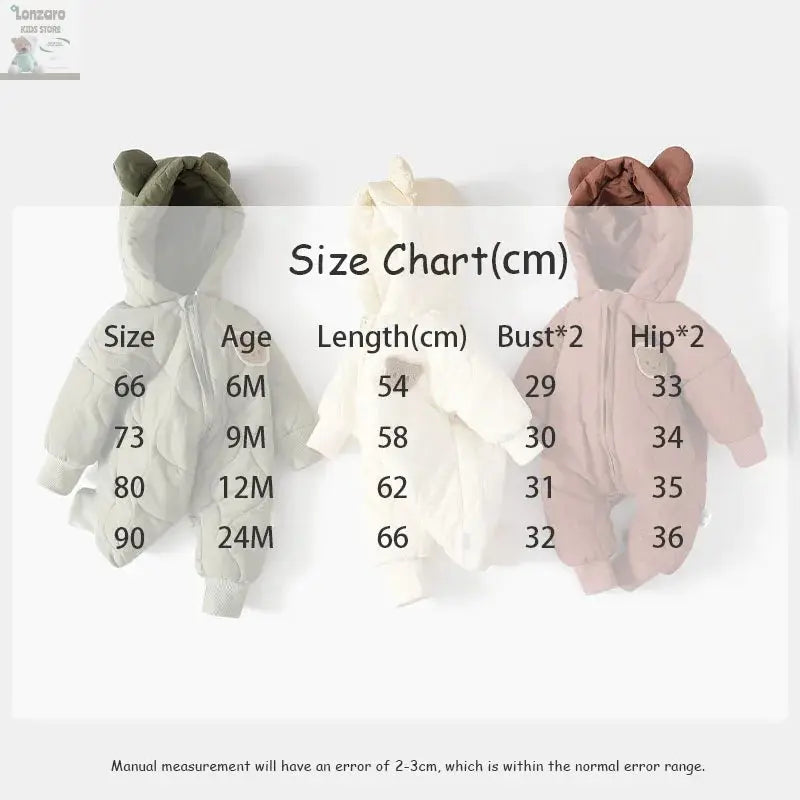 Winter Cartoon Baby Romper met Capuchon - Lonzaro Kids