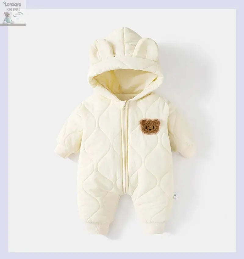 Winter Cartoon Baby Romper met Capuchon - Lonzaro Kids