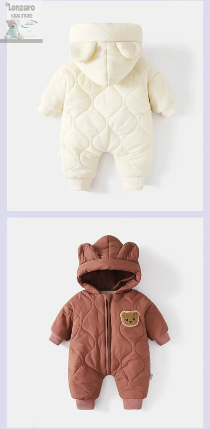 Winter Cartoon Baby Romper met Capuchon - Lonzaro Kids
