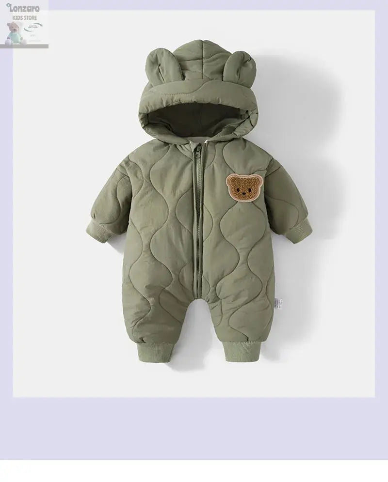Winter Cartoon Baby Romper met Capuchon - Lonzaro Kids