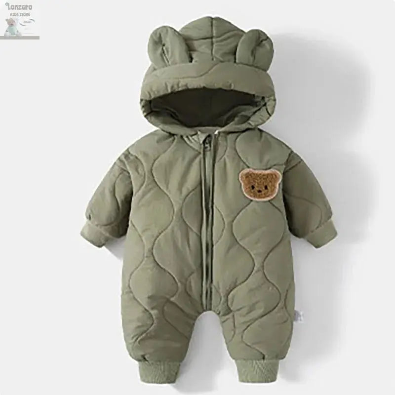 Winter Cartoon Baby Romper met Capuchon - Lonzaro Kids