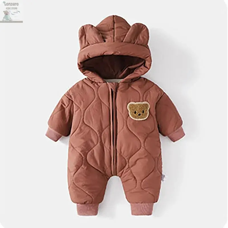 Winter Cartoon Baby Romper met Capuchon - Lonzaro Kids