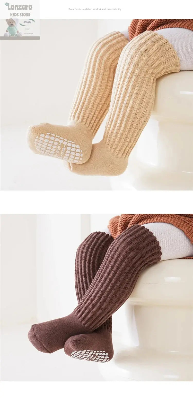 Zachte Antislip Kniesokken voor Baby's 0-4Y Lonzaro Kids